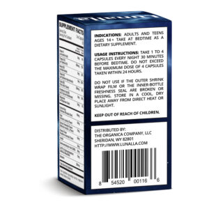 Lunalla For Deep Sleep and Relaxation - Usage Label Side